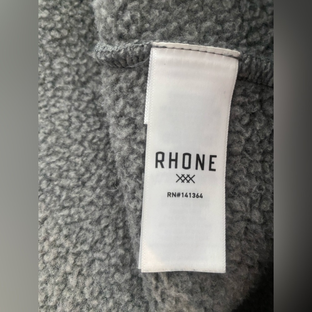 Rhone Men’s Full Zip Hoodie Large Gray Performance Fleece Hooded Sweatshirt - Picture 5 of 7